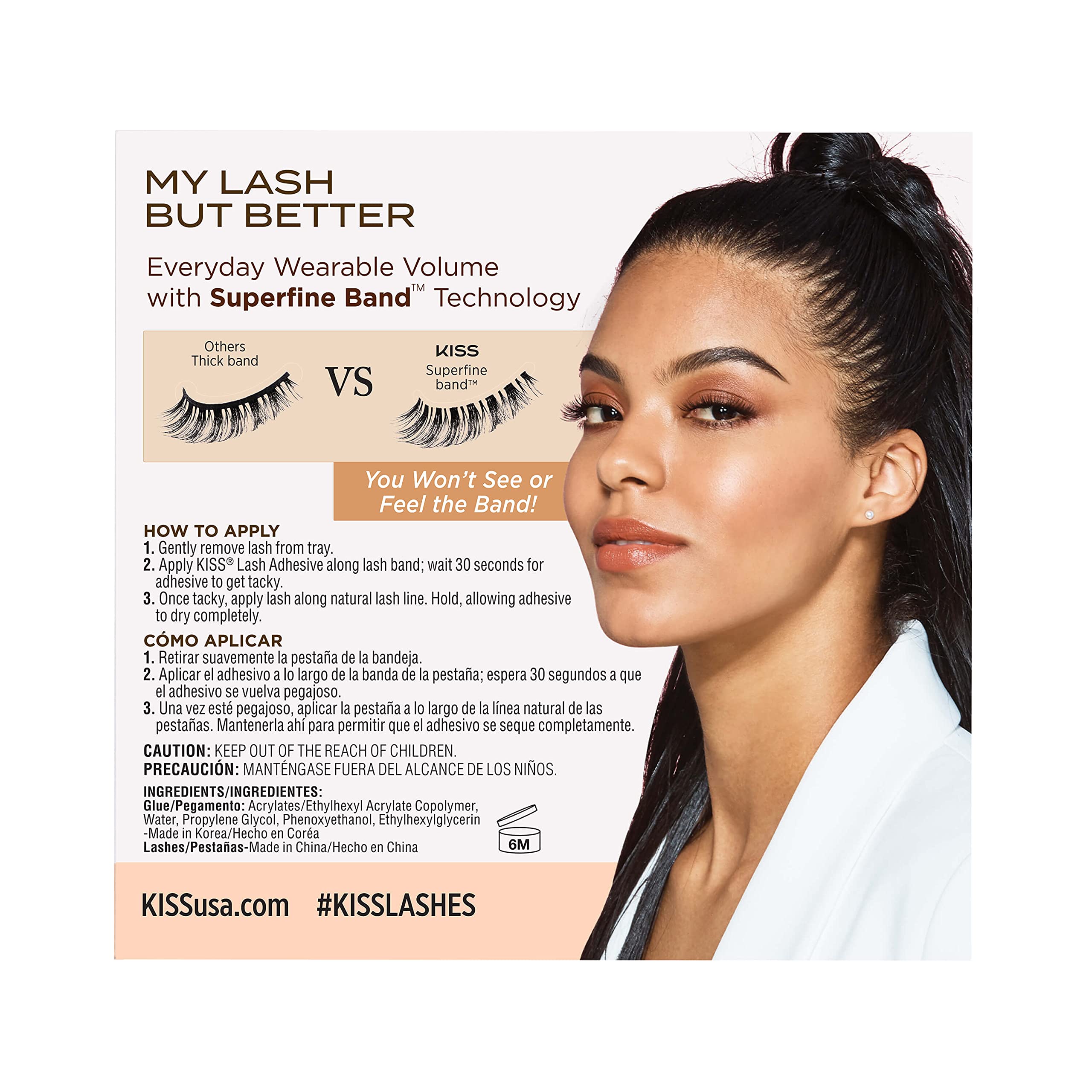 KISS My Lash But Better, False Eyelashes, 'So Real', 12mm, Includes 1 Pair Of Lash, Easy to Apply, Reusable Lash Clusters