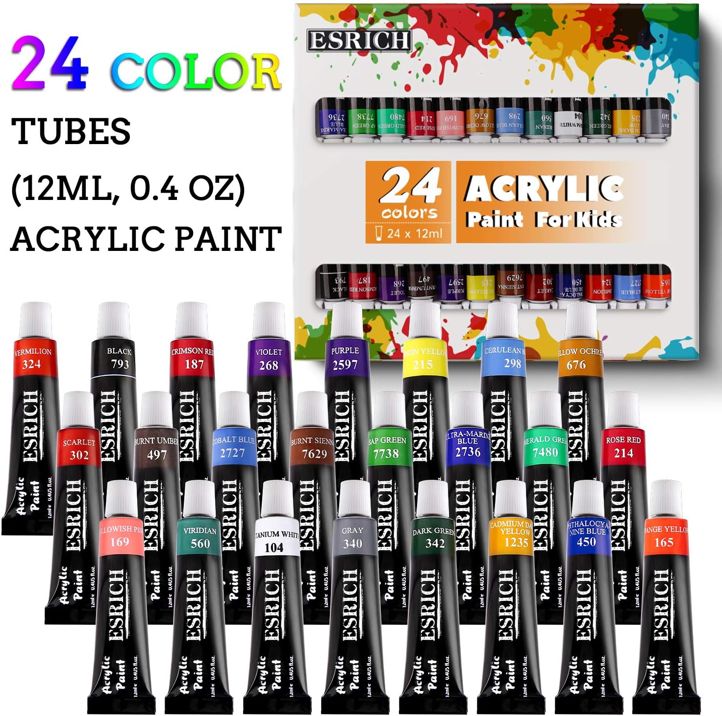 Acrylic Paint Set for Kids,66 PCS Art Supplies with Brushes, Acrylic Paint, Palette, Easel, Art Smock, Blank and Themed Drawing Board, Brush Cup and Sponges: Home & Kitchen