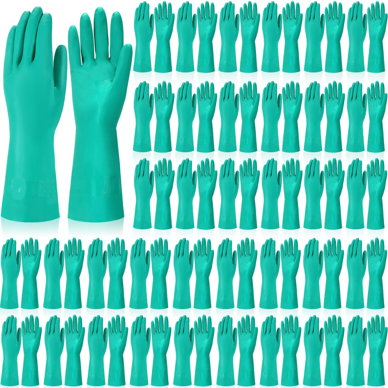 Photo 1 of Potchen 20 Pairs Chemical Resistant Gloves Heavy Duty Thick Nitrile Gloves Bulk for Cleaning, Resist Household Acid, Alkali and Oil (X-Large)