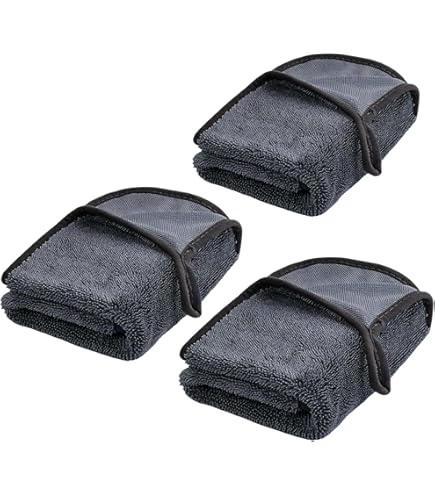 Lot De 3 Chiffons Brillant Double Face – Nettoyant & Séchant – Microfibre + Caoutchouc – Sans Traces Sur Vitres & Miroirs
