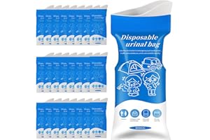 MOODOOY Disposable Urine Bags, 24 Pack Camping Pee Bags, Disposable Urinal Bag, Travel Urinal Bag, Toilet Traffic Jam Emergency Portable Toilet for Men Women Kids Patient (Blue-24pack)