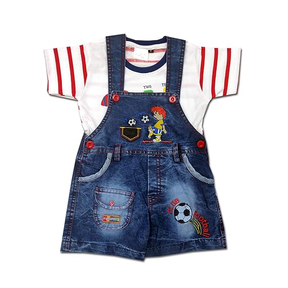 baby boy short dungaree set