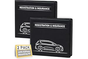 CANOPUS Car Registration and Insurance Holder, Car Document Holder, Vehicle Registration and Insurance Card Holder, Wallet for Auto, Trailer, Motorcycle, Truck, Vehicle Paperwork Organizer (2 Pack)