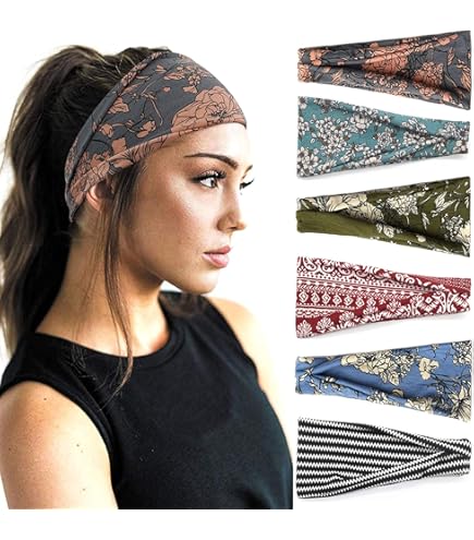 LOTUS78, Paquete De 12 Diademas Anchas Para Mujer, Antideslizantes