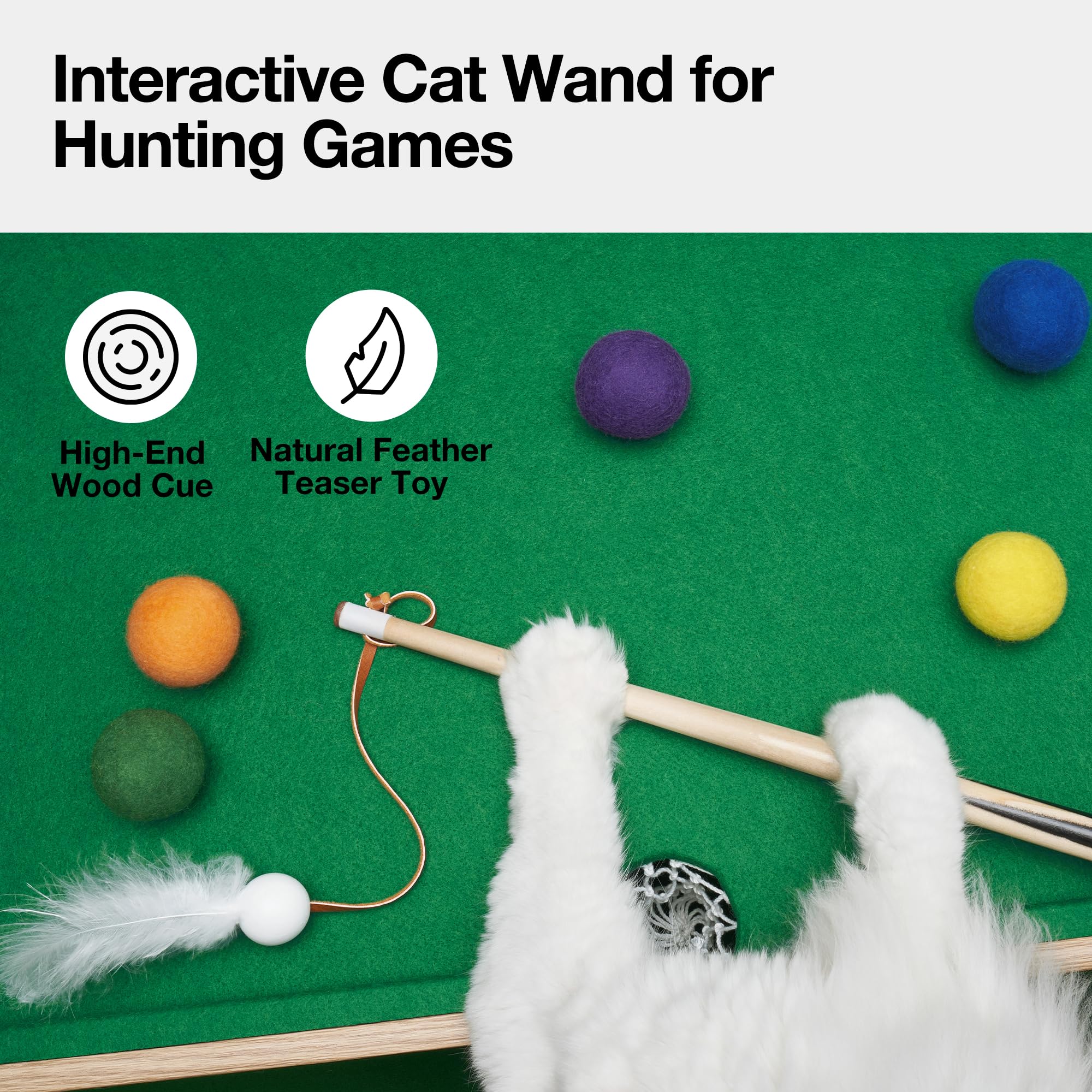 Mini Cat Pool Table Mua 4 in 1 Cat Toys Mini Pool Table for Cats,Cat Feather Wand Toy Cat ...