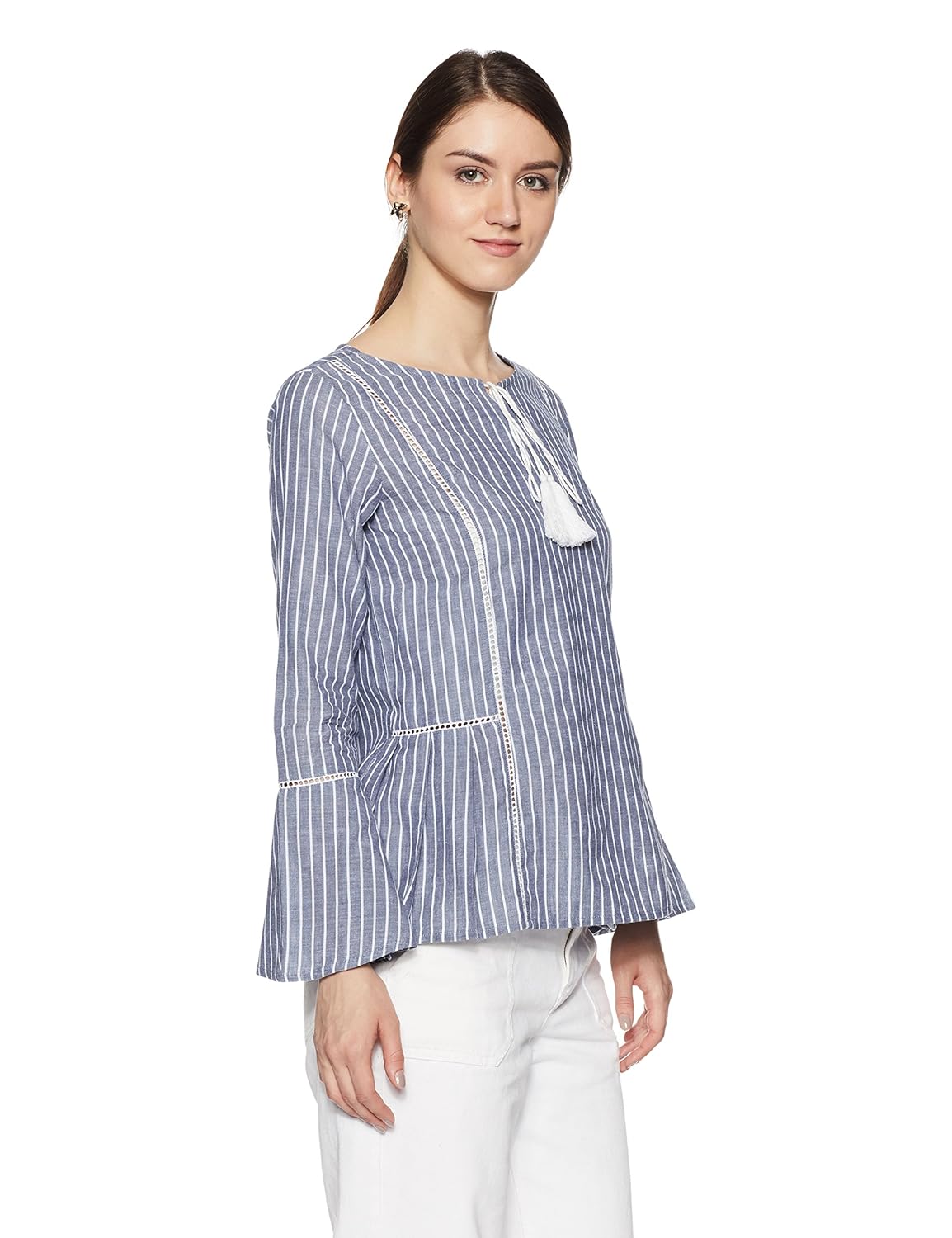 symbol amazon brand women's striped regular fit top