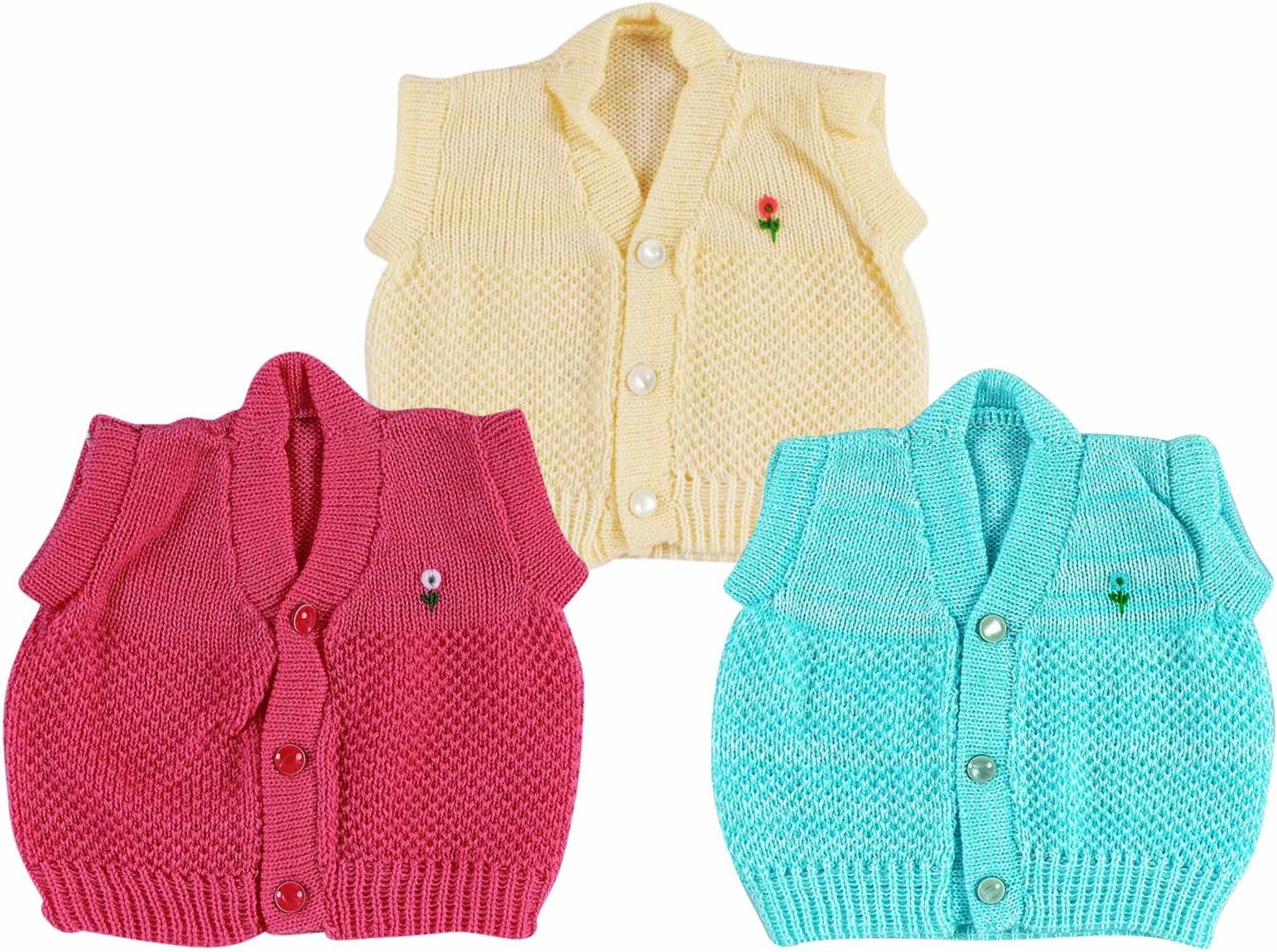 New Born Baby Woollen Knitted Sleeveless Vest | Sweater | Woollen | Winter Wear | Born Baby
