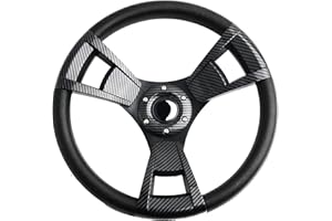 SPAORCCO 14inch Carbon Fiber Grip Golf Cart Steering Wheel for Golf Cart Club Car DS and Club Car Precedent EZGO Yamaha Steering Wheel
