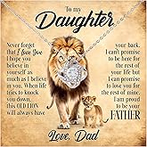 Mapileng To My Daughter Necklace From Dad With Heartfelt Message & Elegant Box, Valentines Day Gifts For Daughter From Father, Jewelry Gift From Daddy On Birthday, Graduation & More