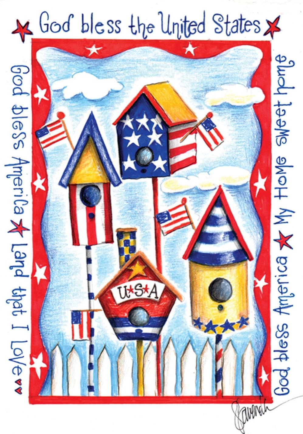 Best Patriotic Birdhouse Garden Flag