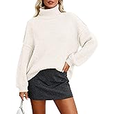 PRETTYGARDEN Oversized Sweaters for Women Fall Clothes 2026 Long Sleeve Mock Neck Tops Chunky Knit Pullover Winter Clothing