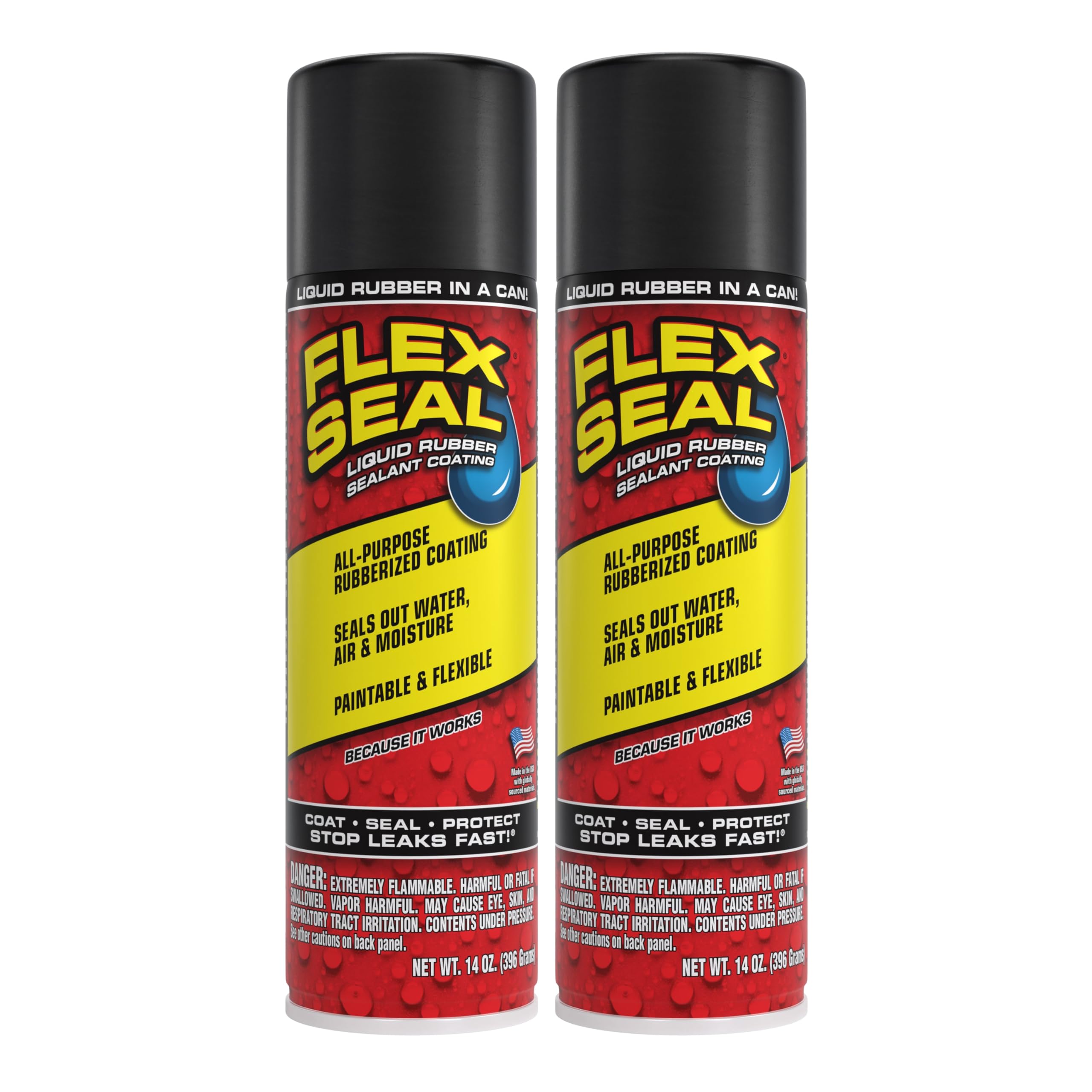 Flex Seal, 14 oz, 2-Pack, Black, Stop Leaks