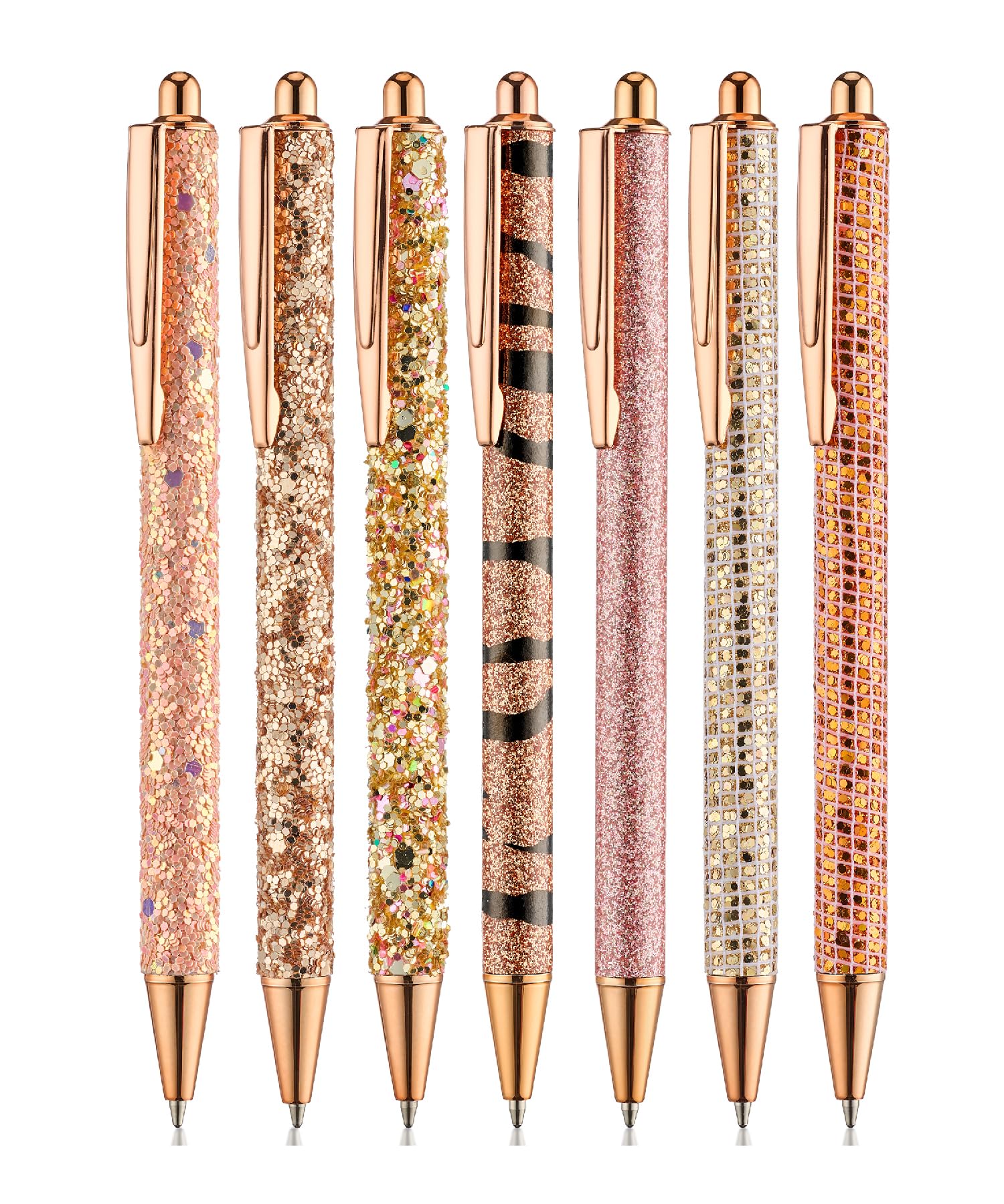 Photo 1 of Mr. Pen- Fancy Pens for Women, 7 Black Ink Ballpoint Pens with 10 Refills, 1.0mm, Rose Gold Reverie, Glitter Cute Pens for Journaling, Sparkly Fancy Pen