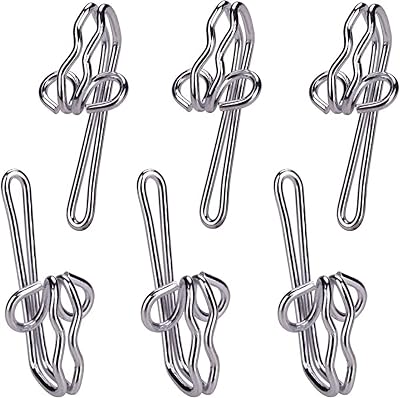 H&S Curtain Hooks Metal 100pcs Curtain Header Tape Drapery Hooks 3 cm