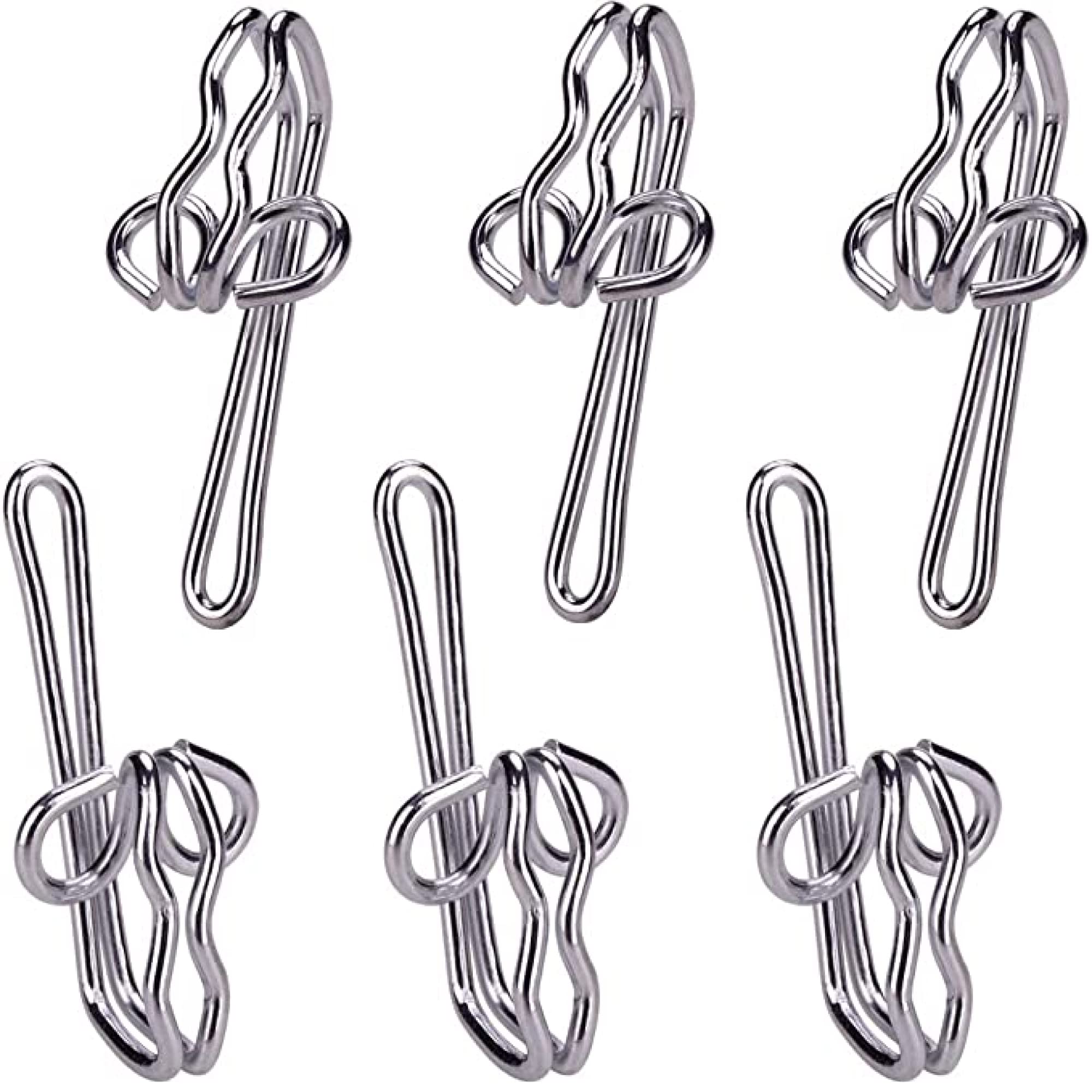 H&S Curtain Hooks Metal 100pcs Curtain Header Tape Drapery Hooks