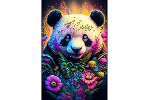 SYBDXJ 5D Diamond Art Painting Kits, Diamond Art Kits for Adults Kids, Full Drill Diamond Rhinestone Arts Craft Picture Embroidery Painting by Numbers for Home Wall Decor, 11.8 x 15.75 inch (Panda)