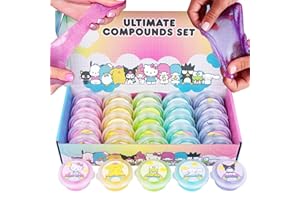 HORIZON GROUP USA Hello Kitty Ultimate Slime Set, 25-Pack Scented Glitter Slimes, Party Favors for Kids 8-12, Slime Bulk, Mini Slime, Sanrio Stuff