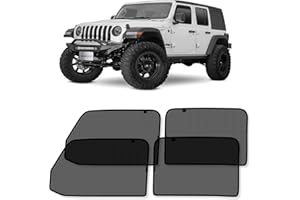 CLIM ART Magnetic Car Window Sunshade For Wrangler JL 2018-2024, 4 Pc. Set, Side Glass Covers and Screen, Block Sun Rays Curtains, Window Shield Sun Shade for Baby in Cars, Camping accessories- MS0034