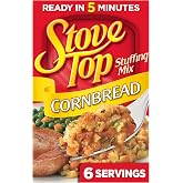 Stove Top Stuffing Mix, Cornbread, 6 oz Box | Versatile Pantry Staple, Serve as a Side Dish or Use as an Ingredient, 6 Servings per Box, Great for Holiday Sides