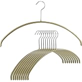 Mawa By Reston Lloyd Euro Series - Set 10 Grucce Antiscivolo Salvaspazio In Acciaio Oro - Appendini Professionali Made In Germany Per Camicie, Abiti, Maglioni - 4