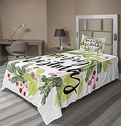 Ambesonne Christmas Sheet Set, Watercolor Painting