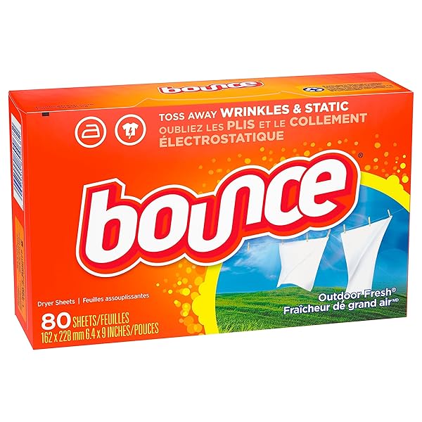 BOUNCE FABRIC SOFTENER SHEETS, OUTDOOR FRESH SCENT, 80 CT