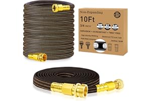 SEMIFRUT 10FT Lightweight Garden Hose,Flexible Water Hose with Solid Brass Head,Kink-Free,Collapsible Hose,High Pressure Flat Water Hose for RV,Boat,Car Wash,Garden,Yard,Camper,Outdoor (OrangeBlack, 10 feet)