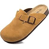 Vayfio Suede Clogs Potato Shoes Cork Footbed Sandals Comfort Mules with Arch Support Slip On Slippers