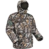 GUGULUZA Hunting Jacket with Fleece Lining, Water Resistant Hooded Coat for Men, Silent Deer Hunting Parka Upland Jackets