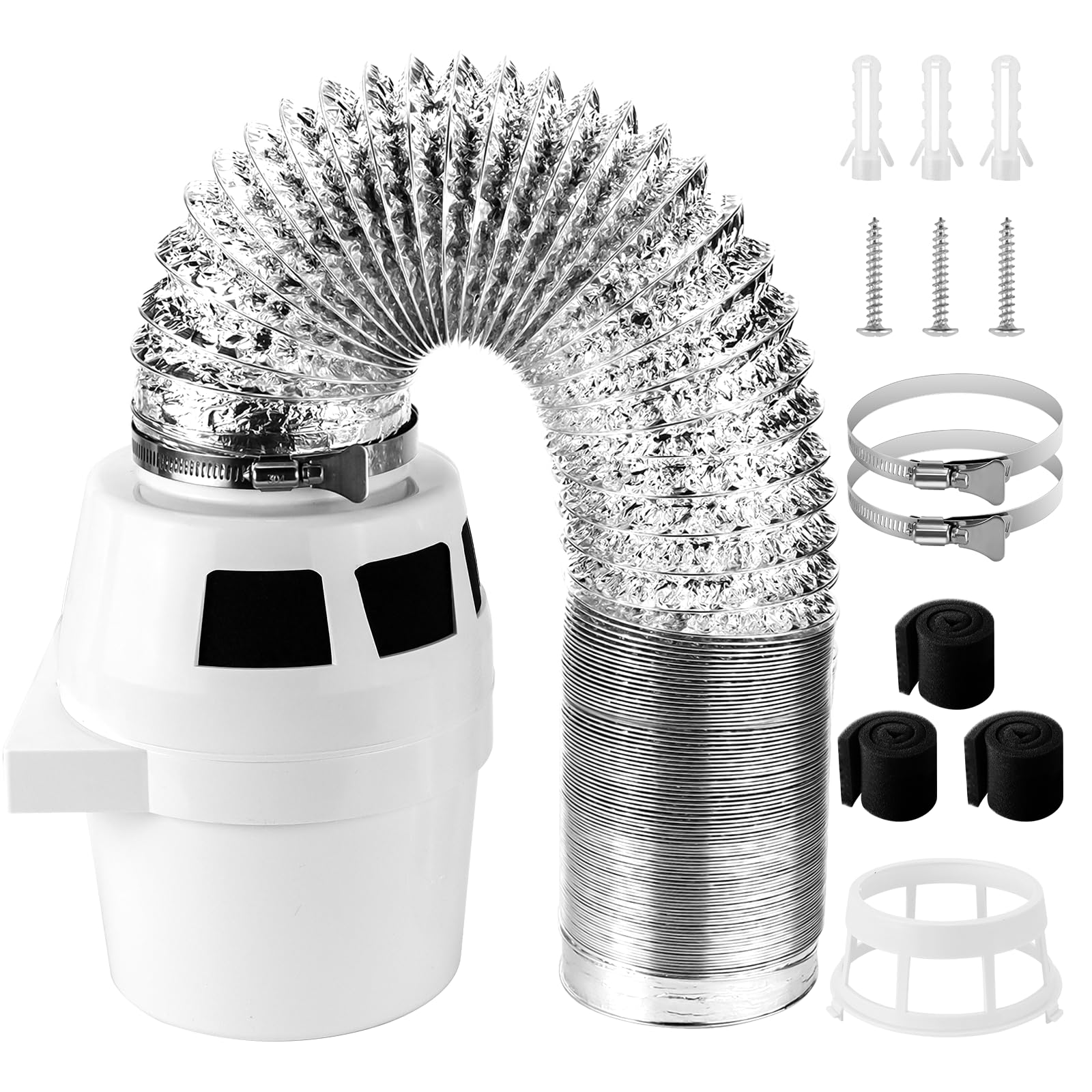 Photo 1 of ?UPGRADED?3 IN 1 Indoor Dryer Vent Kit for Electric Dryer with 4 Inch by 10 Feet Proflex Ducting Hose for Electric Clothes Dryer by Cenipar