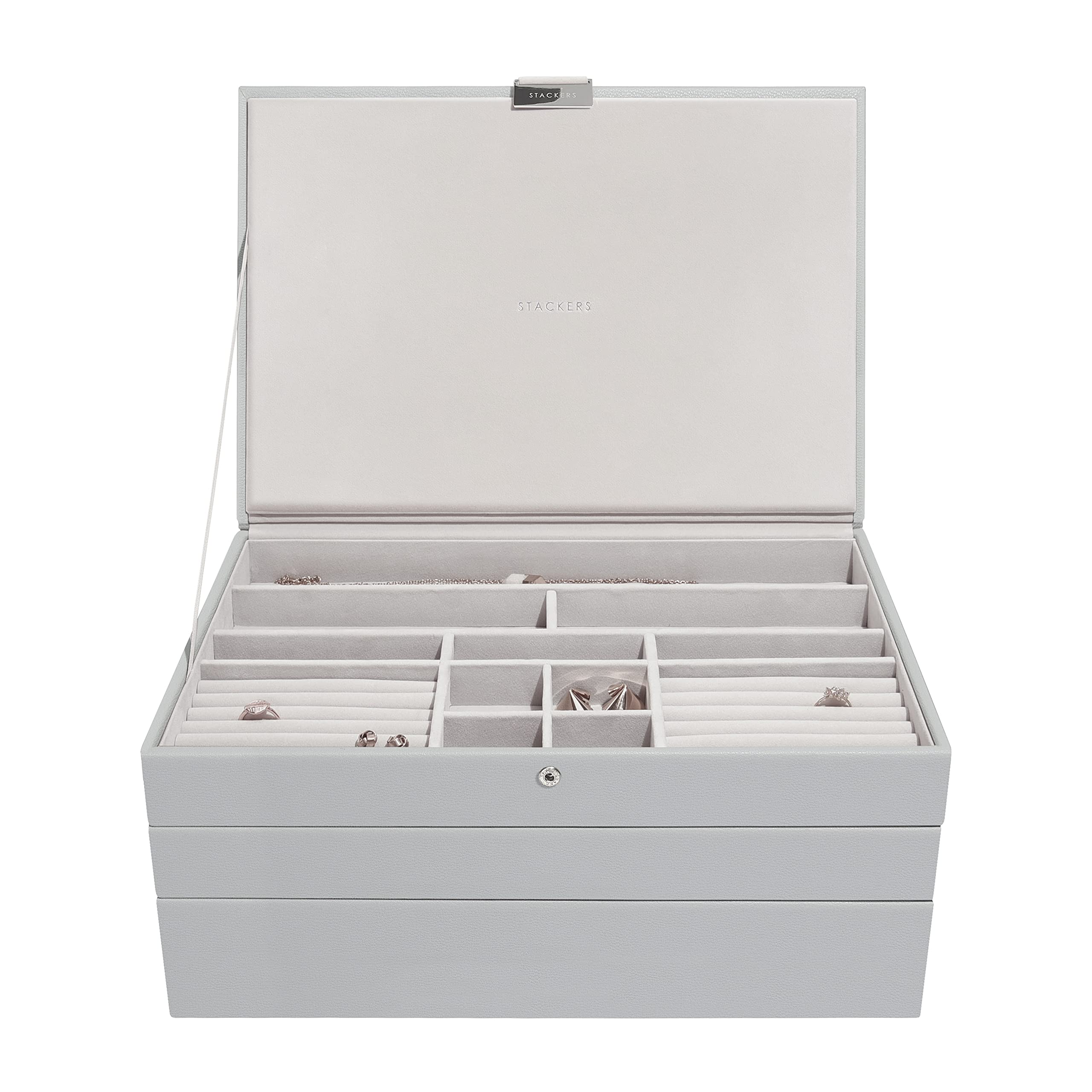 Stackers Pebble Grey Supersize Jewellery Box- Set of 3