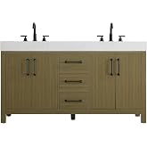 Elegant Kitchen and Bath 60" Double Bathroom Vanity in Chestnut Brown