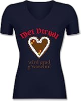 Artdiktat V-Neck T-Shirt Mein Dirndl ist in der Wäsche