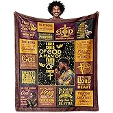 OAKZIUE Christian Gifts for Men, African American Men Christian Blanket 60"x50", Spiritual Gifts for Man, Inspirational Bible Verse Prayer Gift, Religious Gift Ideas for Birthday Fathers Day Christmas