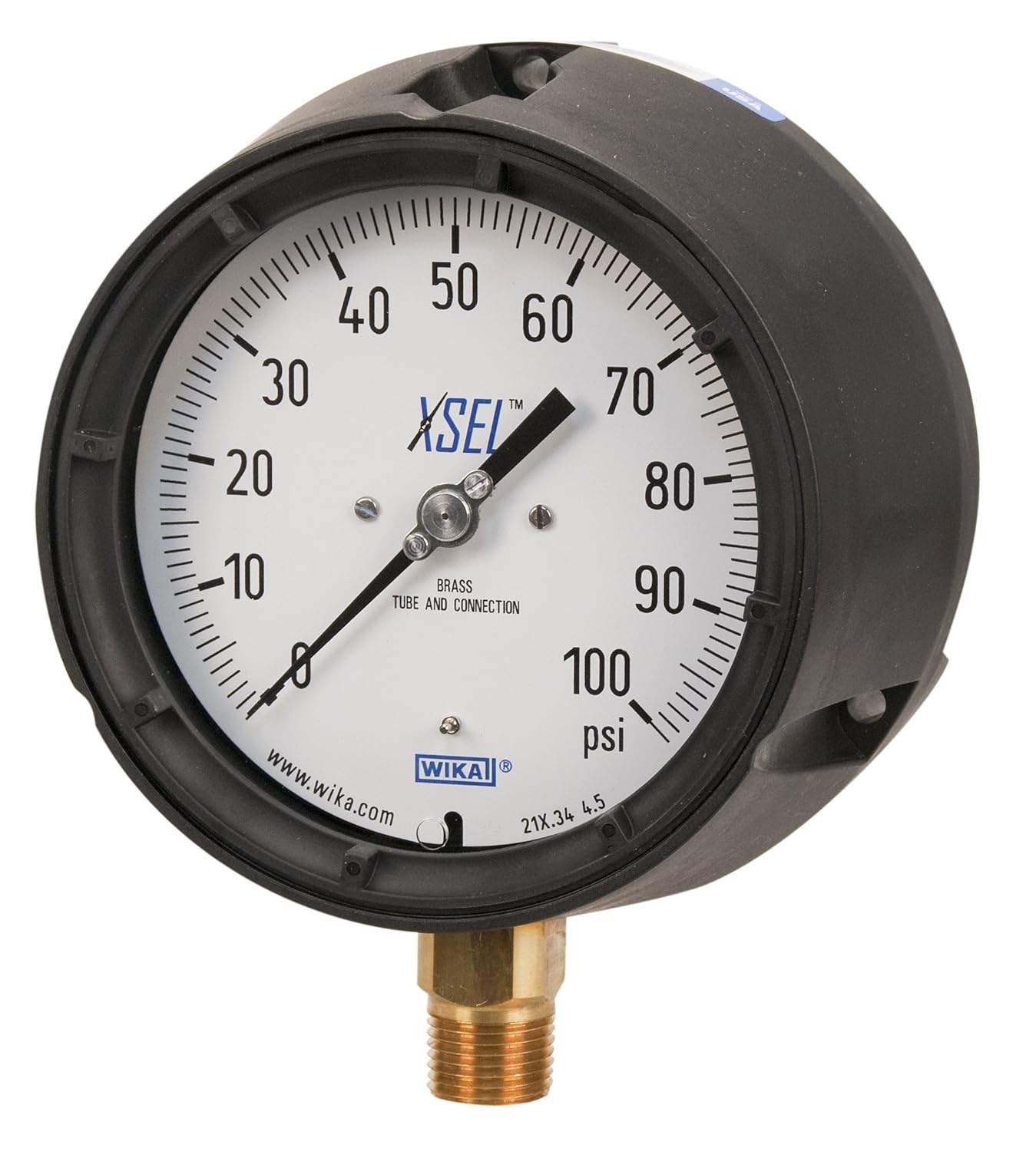 WIKA 9834133 Process Pressure Gauge, DryFilled, Copper Alloy Wetted