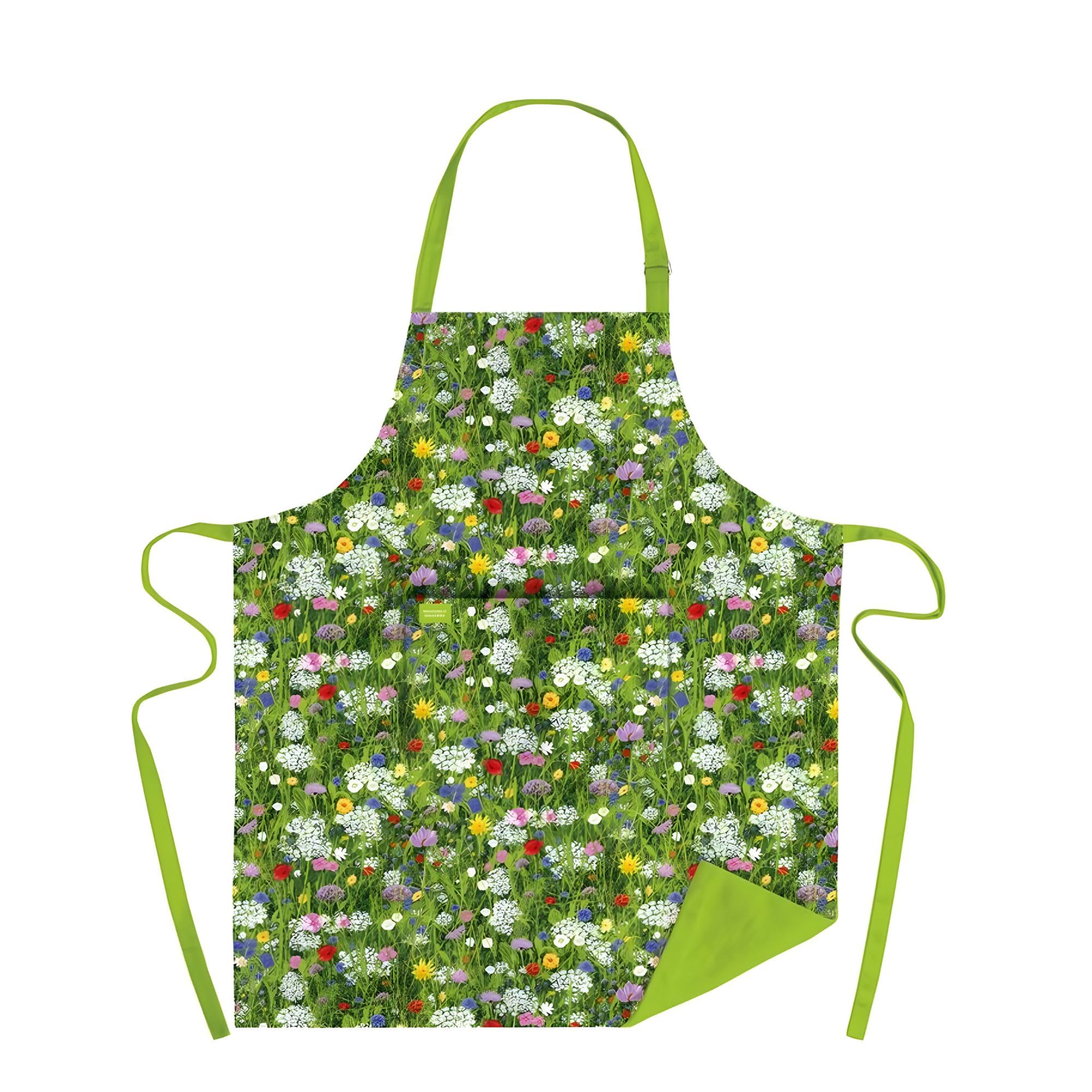 Museums & Galleries Adjustable Apron - Wild Garden by Josephine Simon - Artistic Floral Design - Organic Cotton - Stylish Home Accessory