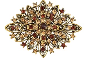 HAISWET Vintage Art Deco Crystal Rhinestone Brooch Pin for Women