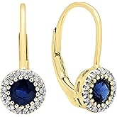 Dazzlingrock Collection Womens Halo Dangling Drop Earrings, 10K Solid Yellow Gold