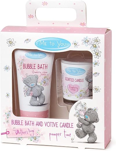 Me to You Strawberry Cream Bubble Bath & Candle Mother's Day Gift Set Tatty