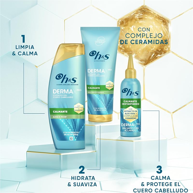 H&s dermaxpro shampoo calmante anticaspa para couro cabeludo seco e com coceira – clinicamente testado e dermatologicamente testado, 300ml x6 — foto 6 de 6