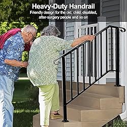 4 Step Handrails for Outdoor Steps, Fit 3 or 4