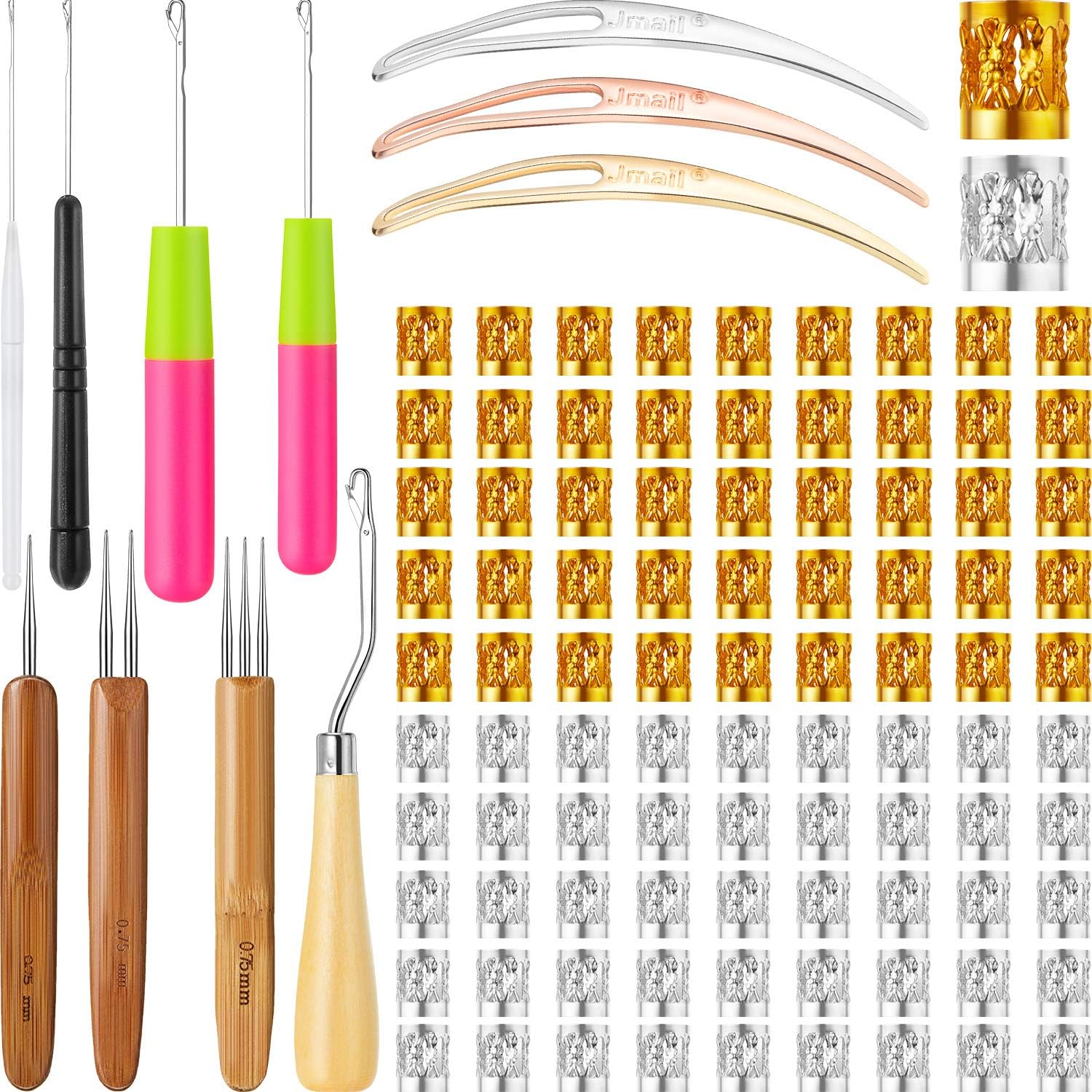 111 Pieces Dreadlock Crochet Hair Tool Kit, 11 Pieces