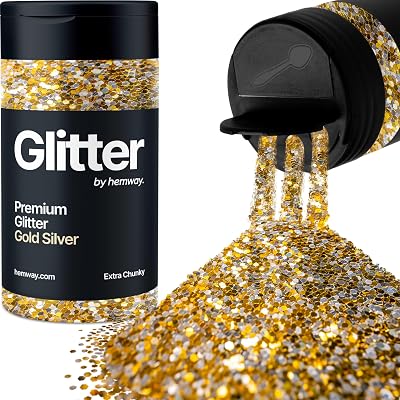 Hemway Gold Silver Glitter Shaker 130g Extra Chunky Resin Epoxy Crafts