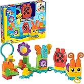 MEGA BLOKS Fisher-Price Toddler Building Blocks Toy Set, Move ‘n Groove Caterpillar Train with 24 Pieces, Ages 1+ Years