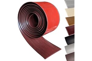 MAXIROC Floor Transition Strip Self-Adhesive Cover Strips Threshold Repair Floor Gap Vinyl Flooring Transitions Laminate Floor Flat Divider Strip Minimalism Oak Wood Grain Design 6.56Ft (4cm, Coffee Cherry)