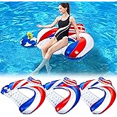 SEETOHOME 3 Pack Pool Floats Chair Adult with Drink Holder, Inflatable Floating Pool Chairs for Adults Swimming Pool Party Lake River Summer Water Fun