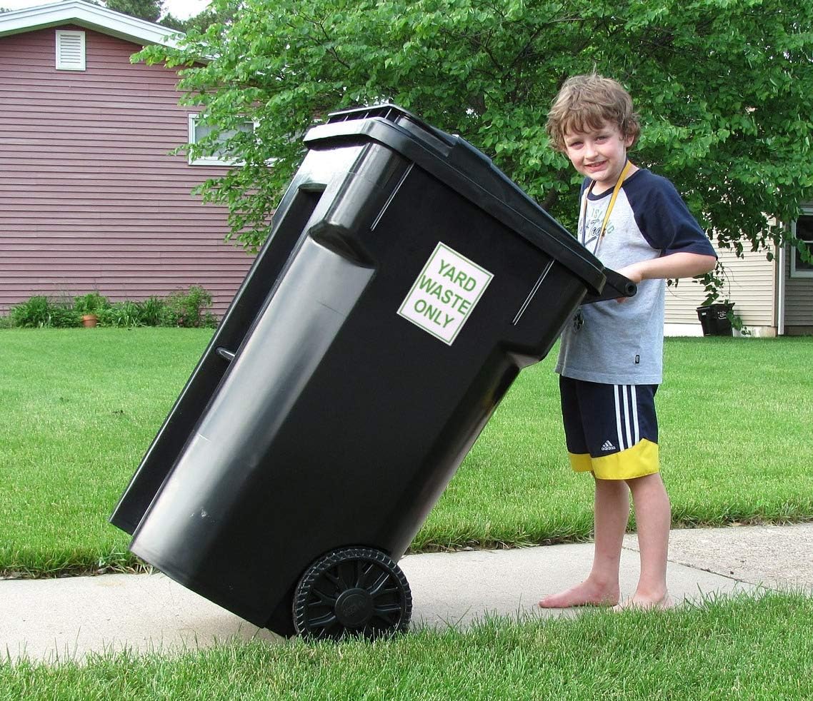 ZAEO Yard Waste Only Decal - Sticker for Trash Cans, Garbage Cans and Containers - 8 Inches x 6 Inches (Green, 4): Home & Kitchen
