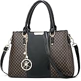 Purse and Handbags for Women, 3 Zip Compartments Tote Bag Designer Shoulder Purse Top Handle Satchel Bags