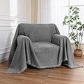 MEETSKY Oversized Chair Cover Washable Recliner Chair Covers, Armchair Couch Cover Sofa Throw Cover for Single Couch, Soft Small Sofa Slipcoversfor Pet, 71"x 91", Dark Grey