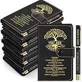 Thenshop 10 Set Christian Gift Leather Prayer Journal Religious Church Notebook Pastor Man of God Notepad with Pen Valentine's Bible Study Group Sunday School Baptism Gift for Men Women (Black)